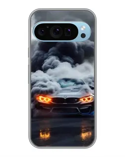 Чехол для Google Pixel 9 с картинкой «BMW в дыму»
