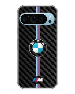 Чехол для Google Pixel 9 с картинкой «Эмблема BMW и карбон»