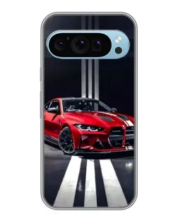 Чехол для Google Pixel 9 с картинкой «Красная BMW на дороге»