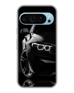 Чехол для Google Pixel 9 с картинкой «Черная BMW — профиль»