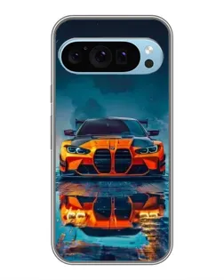 Чехол для Google Pixel 9 с картинкой «BMW — золотая эмблема»