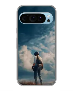 Чехол для Google Pixel 9 с картинкой «Герой PUBG на скале»