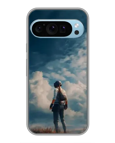 Чехол для Google Pixel 9 с картинкой «Герой PUBG на скале»