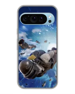 Чехол для Google Pixel 9 с картинкой «Десант PUBG — прыжок»