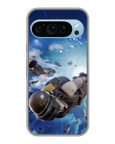 Чехол для Google Pixel 9 с картинкой «Десант PUBG — прыжок»
