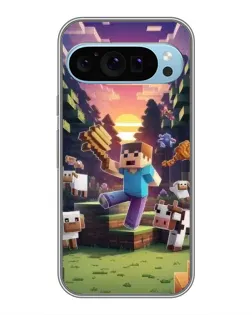 Чехол для Google Pixel 9 с картинкой «Стив на ферме»