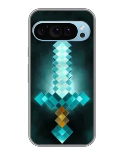 Чехол для Google Pixel 9 с картинкой «Алмазный меч неон»