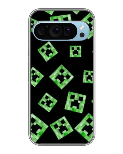 Чехол для Google Pixel 9 с картинкой «Паттерн с криперами»