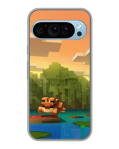 Чехол для Google Pixel 9 с картинкой «Майнкрафт закат солнца»