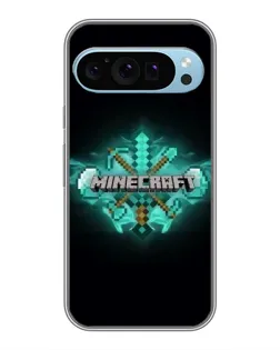Чехол для Google Pixel 9 с картинкой «Minecraft Diamond лого»