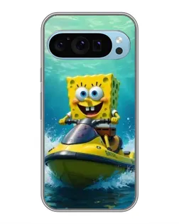 Чехол для Google Pixel 9 с картинкой «Спанч Боб на гидроцикле»