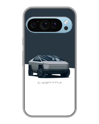 Чехол для Google Pixel 9 с картинкой «Серебристый Cybertruck Tesla»