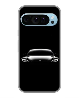 Чехол для Google Pixel 9 с картинкой «Фары Tesla Night»