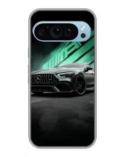 Чехол для Google Pixel 9 с картинкой «Темный Mercedes AMG»