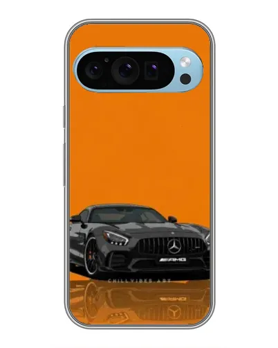 Чехол для Google Pixel 9 с картинкой «Оранжевый Mercedes AMG»