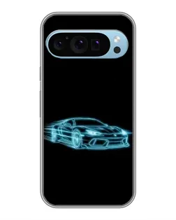 Чохол для Google Pixel 9 з картинкою «Неоновий контур Lamborghini»