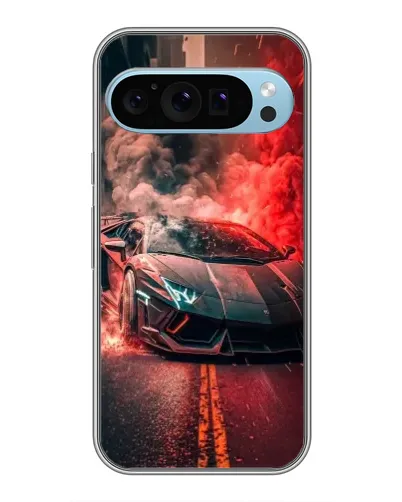 Чохол для Google Pixel 9 з картинкою «Lamborghini червоний дим»