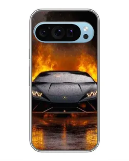Чохол для Google Pixel 9 з картинкою «Lamborghini у вогні»