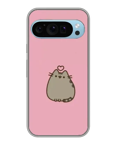 Чехол для Google Pixel 9 с картинкой «Pusheen сердце»