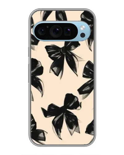 Чохол для Google Pixel 9 з картинкою «Патерн чорні банти»