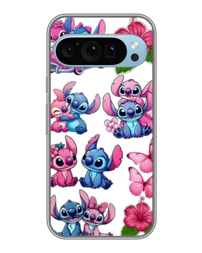 Чехол для Google Pixel 9 с картинкой «Стикеры Stitch и Angel»