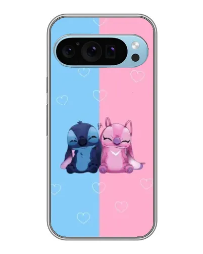 Чехол для Google Pixel 9 с картинкой «Stitch и Angel Love»