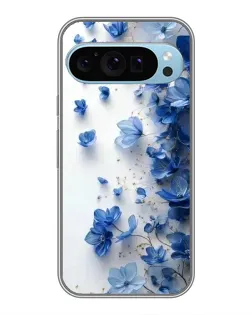 Чохол для Google Pixel 9 з картинкою «Блакитний квітковий каскад»