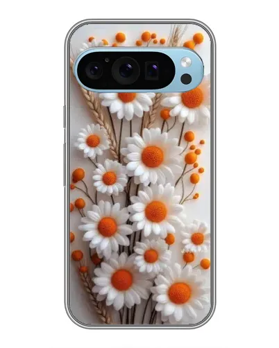 Чохол для Google Pixel 9 з картинкою «Білі сухоцвіти»