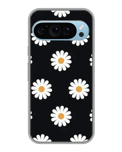 Чохол для Google Pixel 9 з картинкою «Ромашки на чорному»