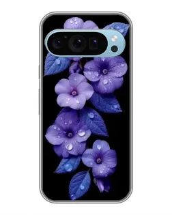Чехол для Google Pixel 9 с картинкой «Фиолетовые цветы с росою»