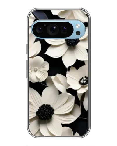 Чохол для Google Pixel 9 з картинкою «Об'ємні білі квіти»
