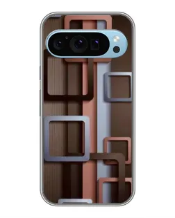 Чохол для Google Pixel 9 з картинкою «Коричневі об'ємні квадрати»