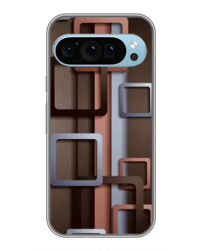 Чохол для Google Pixel 9 з картинкою «Коричневі об'ємні квадрати»