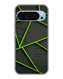 Чохол для Google Pixel 9 з картинкою «Зелені геометричні лінії»