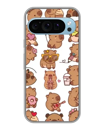 Чехол для Google Pixel 9 с картинкой «Стикерпак с капибарами»
