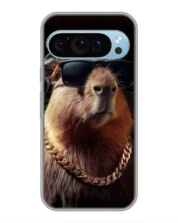 Чехол для Google Pixel 9 с картинкой «Капибара золотая цепь»