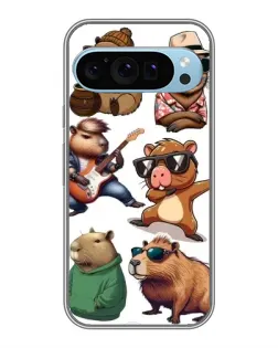 Чехол для Google Pixel 9 с картинкой «Крутые капибары музыканты»