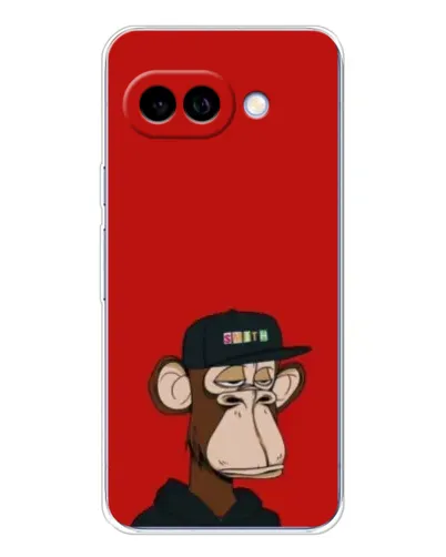 Чохол для Google Pixel 9A з картинкою «Bored Ape — червоний фон»