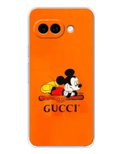 Чехол для Google Pixel 9A с картинкой «Микки Маус Gucci — оранж»