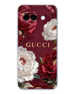 Чехол для Google Pixel 9A с картинкой «Gucci — бордовые розы»