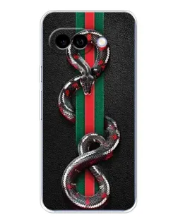 Чехол для Google Pixel 9A с картинкой «Gucci — змея на полосе»