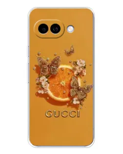 Чехол для Google Pixel 9A с картинкой «Gucci — золотые бабочки»