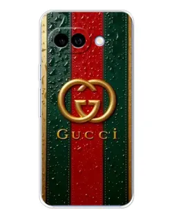 Чехол для Google Pixel 9A с картинкой «Gucci — фирменная полоса и золото»