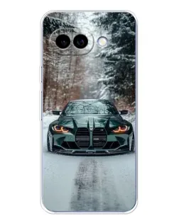 Чохол для Google Pixel 9A з картинкою «BMW у зимовому лісі»