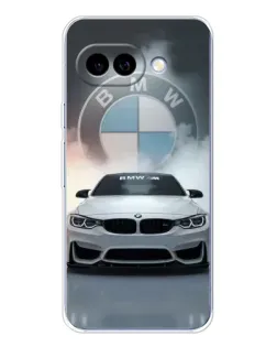 Чехол для Google Pixel 9A с картинкой «BMW в белом дыму»