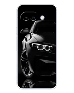 Чехол для Google Pixel 9A с картинкой «Черная BMW — профиль»