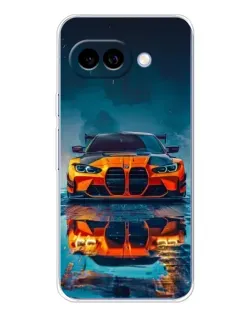 Чехол для Google Pixel 9A с картинкой «BMW — золотая эмблема»