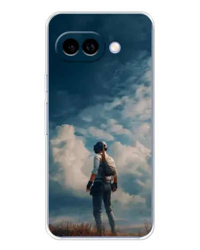 Чехол для Google Pixel 9A с картинкой «Герой PUBG на скале»