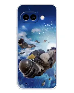 Чехол для Google Pixel 9A с картинкой «Десант PUBG — прыжок»