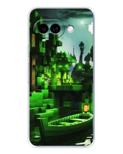 Чехол для Google Pixel 9A с картинкой «Minecraft лесной пейзаж»